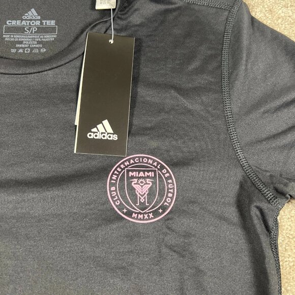 Adidas Mens Small Black Inter Miami CF Crew Neck Soccer Club Football Shirt NWT - Picture 4 of 8